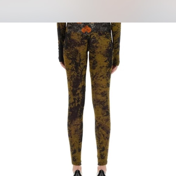 Gaultier orange and black graphic print long sleeve jumpsuit - Picture 4 of 5